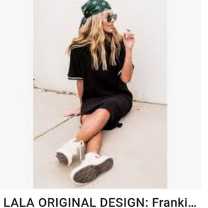 Dress by Lala Black Ribbed Shirt Dress Size XL